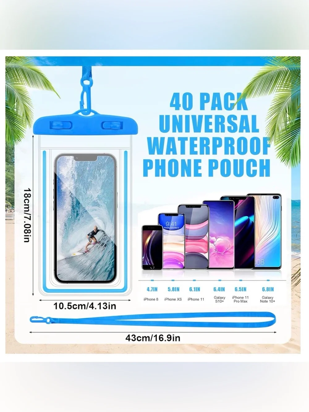 Universal White Waterproof Phone Pouch - Clear Protective Sleeve